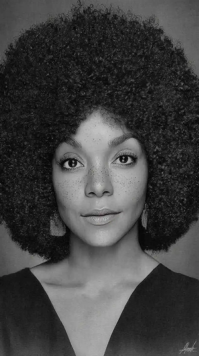 Close up portrait of a freckled brown skinned woman