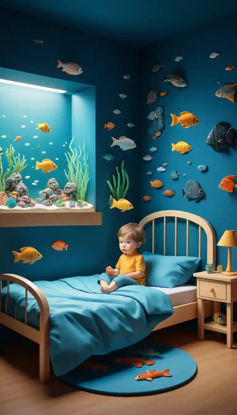 Illustrazione di acquario per bambini in stile studio realistico
