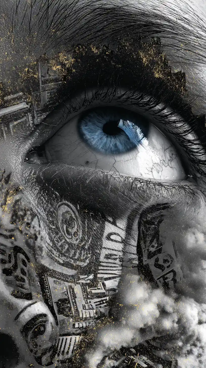 Dark intense vision of spiritual inner destruction