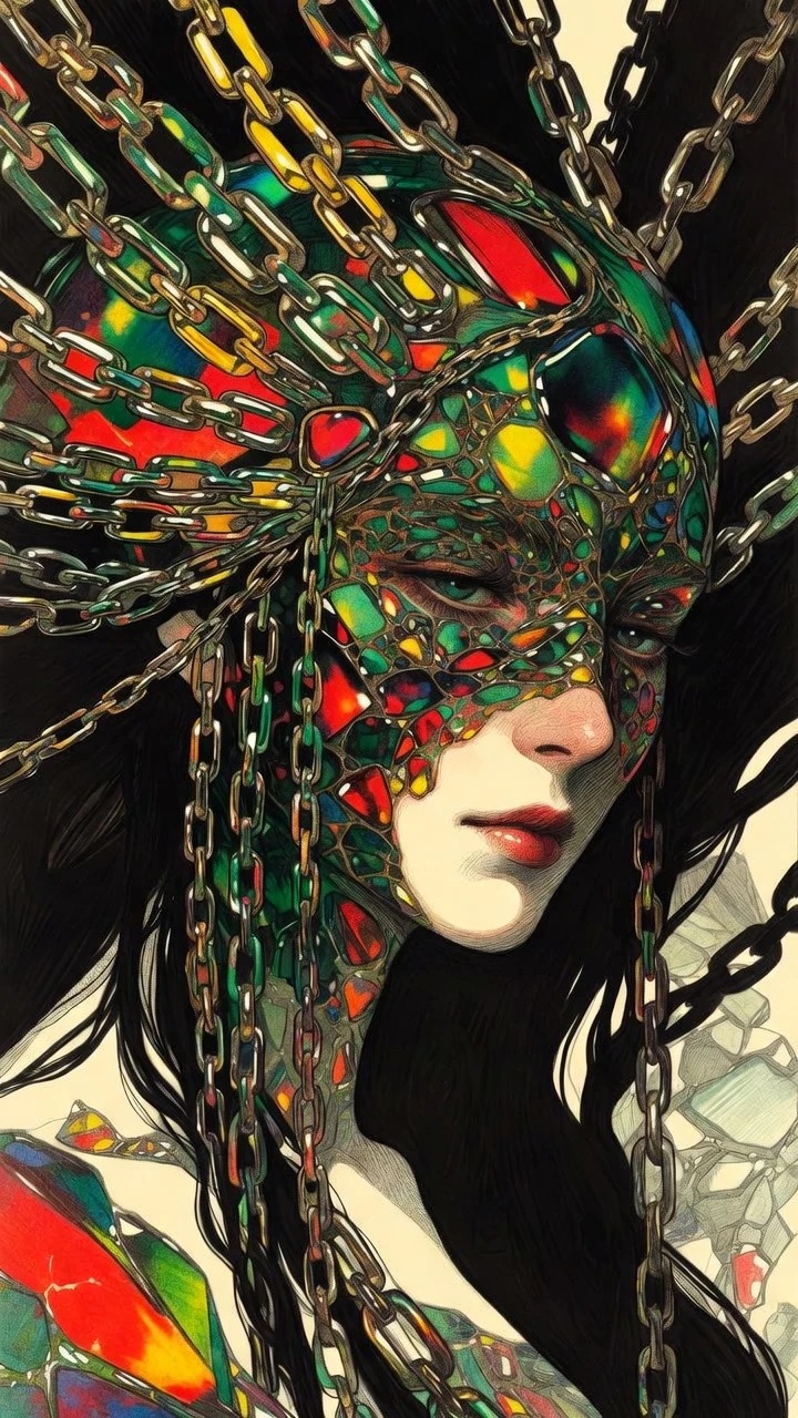 Mujer mística de la montaña de cobre en retrato de fantasía