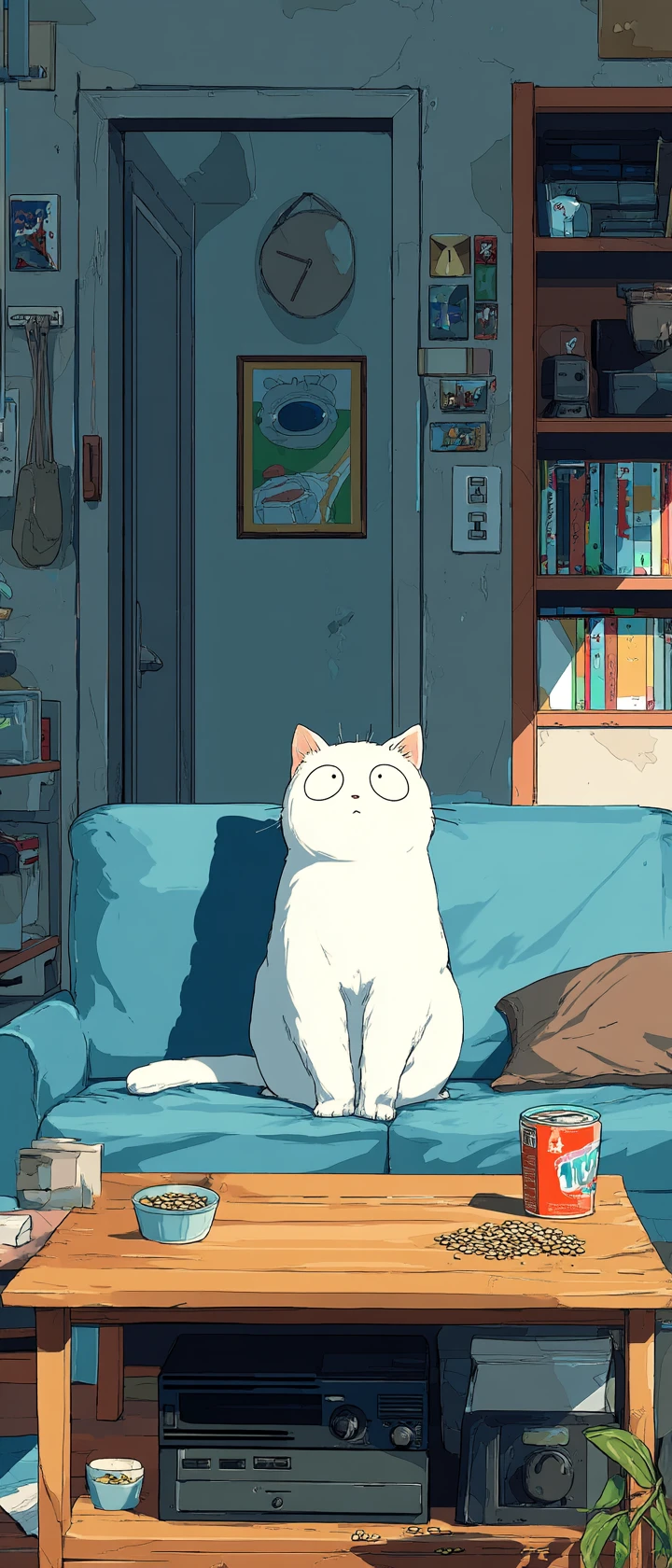 Gato de anime presumido entrenando a su desesperado dueño humano