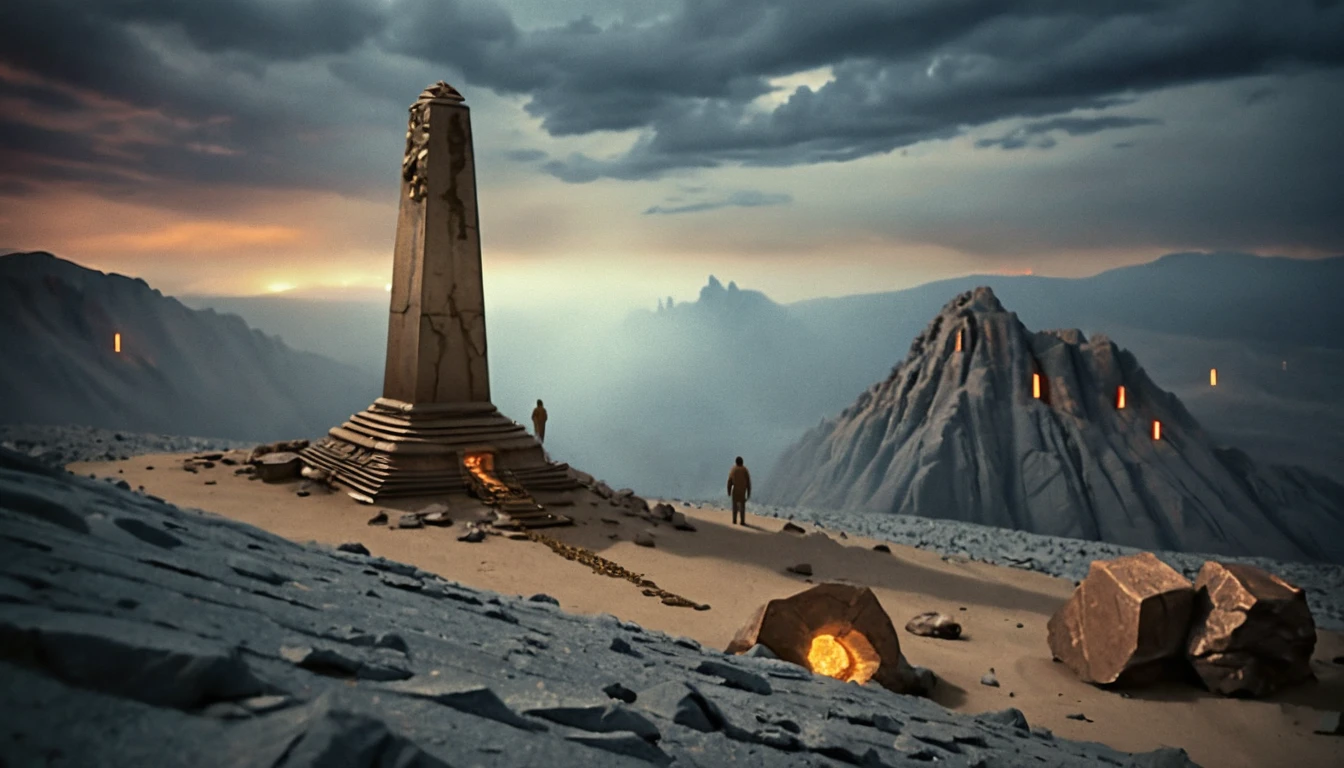 Funeral Memorial On A Remote Alien Lava Plateau