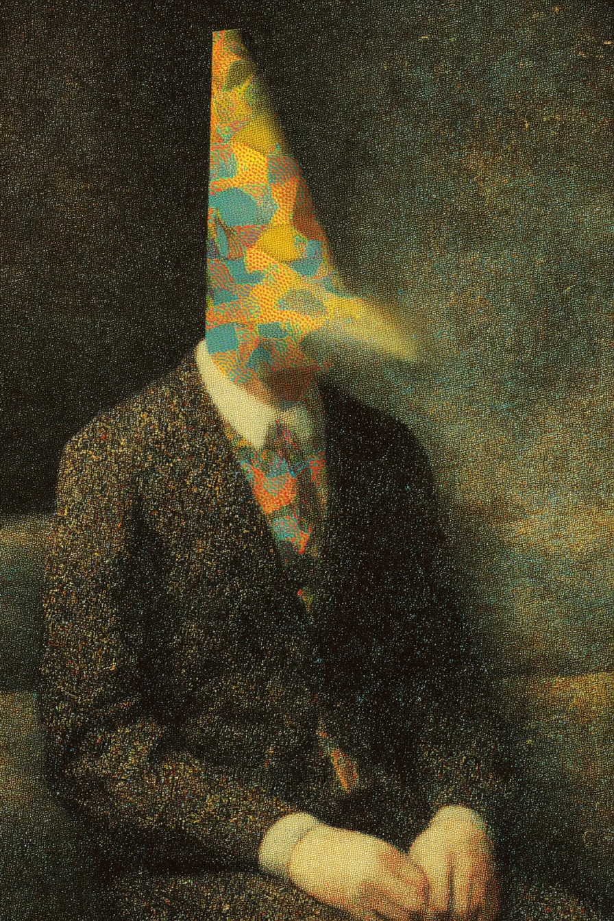 Moody surreal vintage collage in a minimalist composition