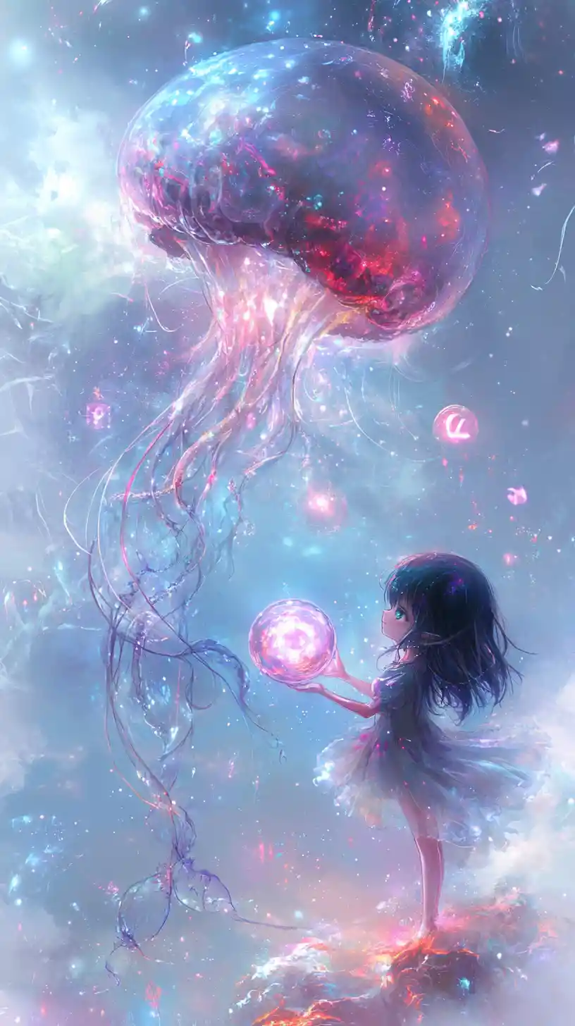 Mystical chibi demon girl holding a radiant dream orb