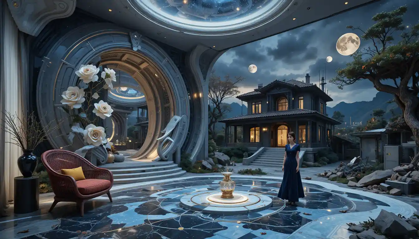 Futuristic Ceramic House Interior With Organic Modern Design