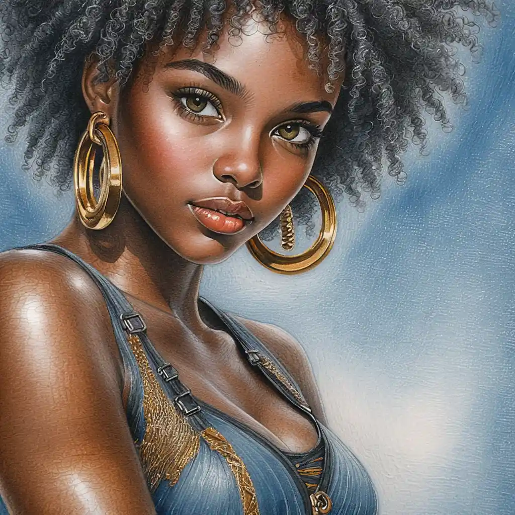 Confident portrait of a young black woman in gold jewelry