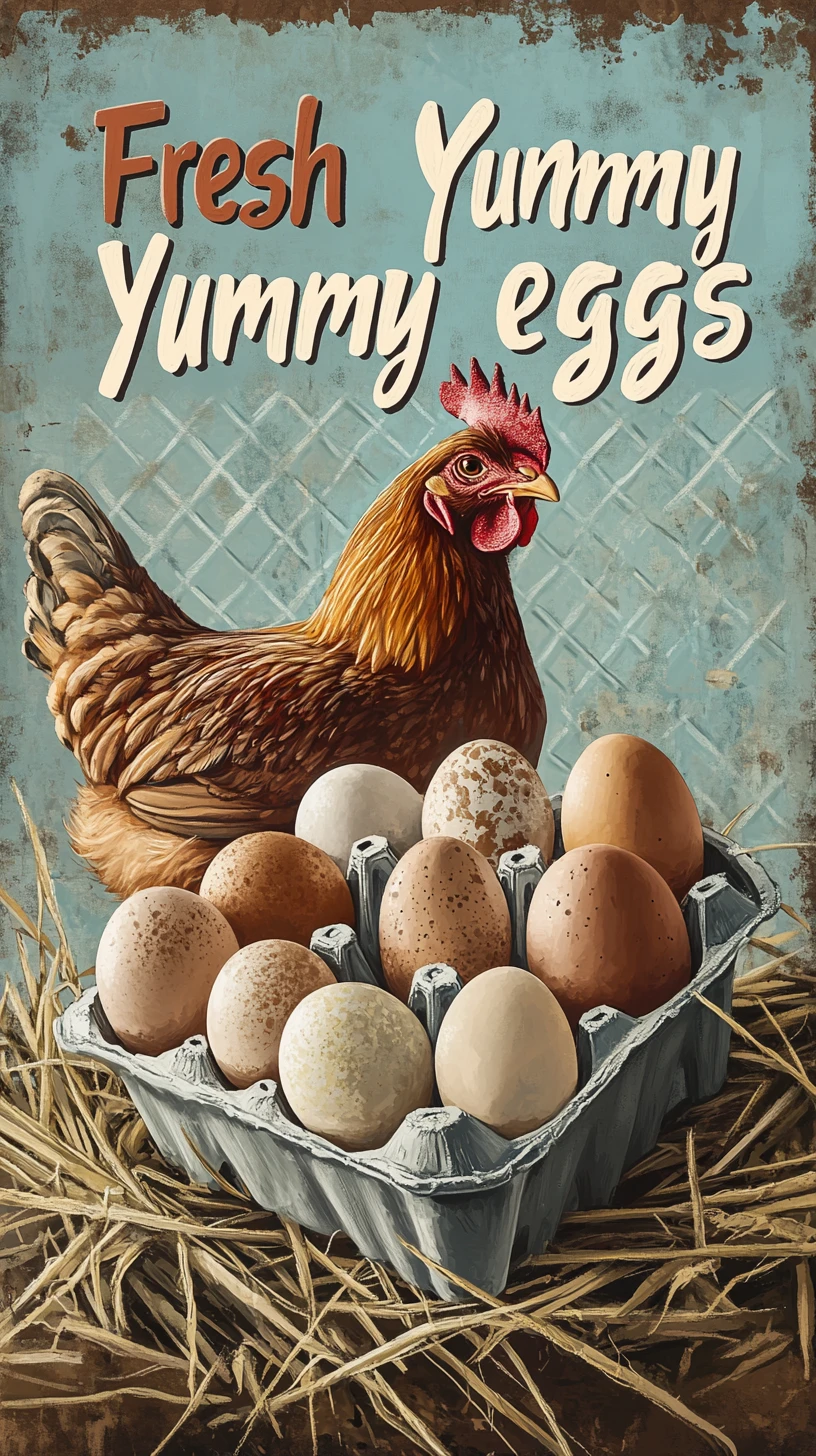 Chicken Sitting Among Eggs In A Metal Carton Illustration