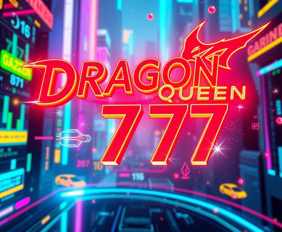 Futuristic neon banner for Dragon Queen celebration event