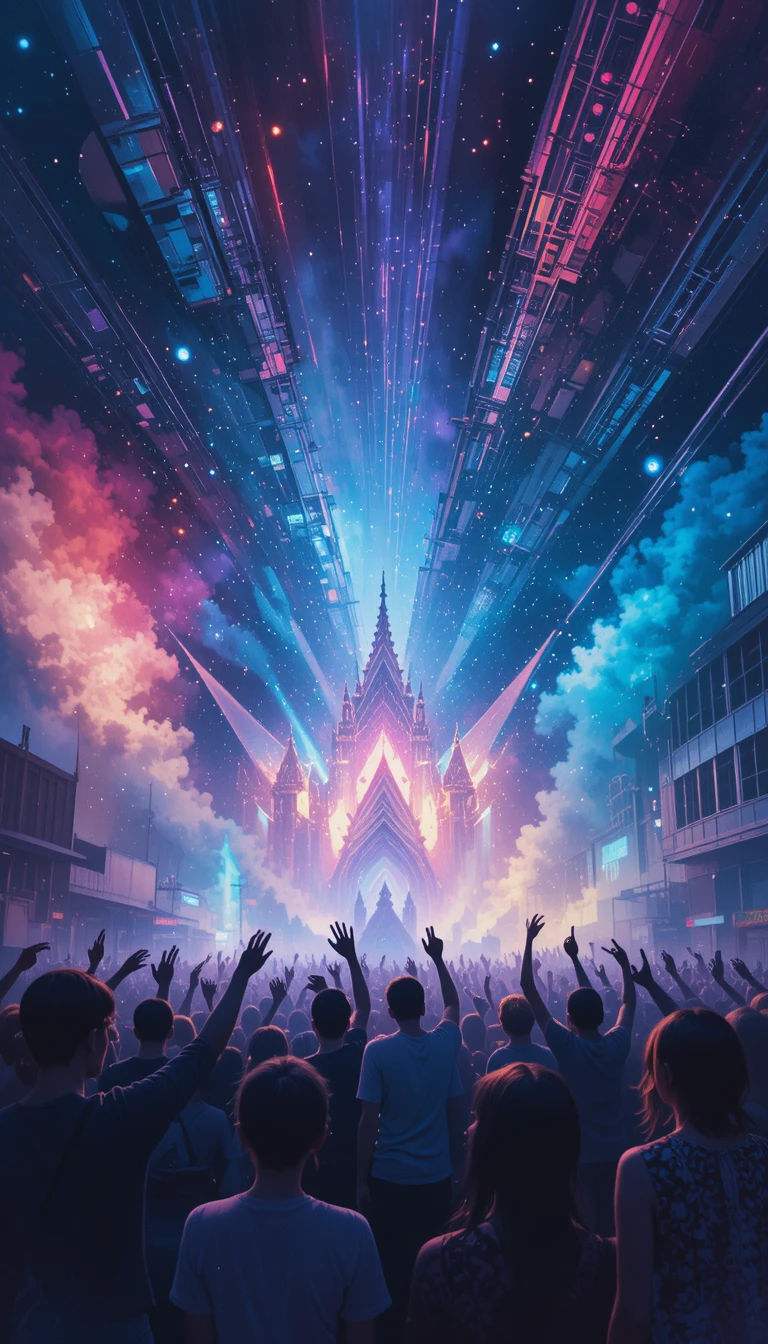 Bulgarian celebration energy with blinding party lights
