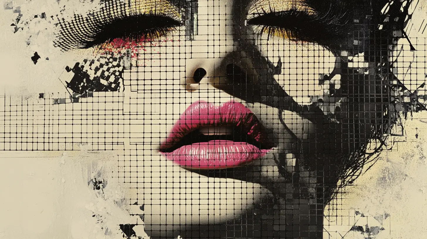 Surreal Dragon Portrait Shattered Into Geometric Mosaic Forms