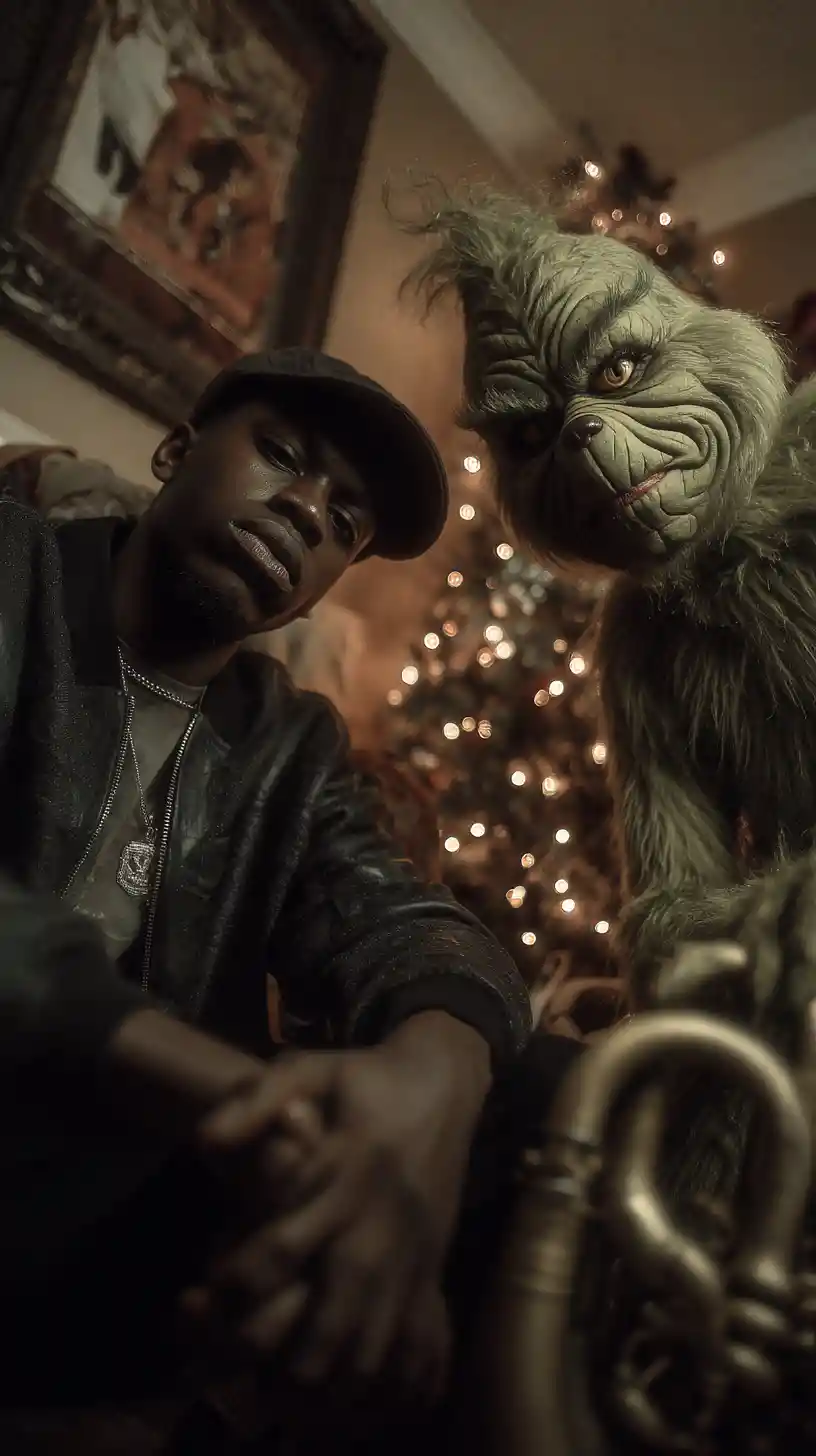 Christmas themed hip hop lyrics with grinch reference
