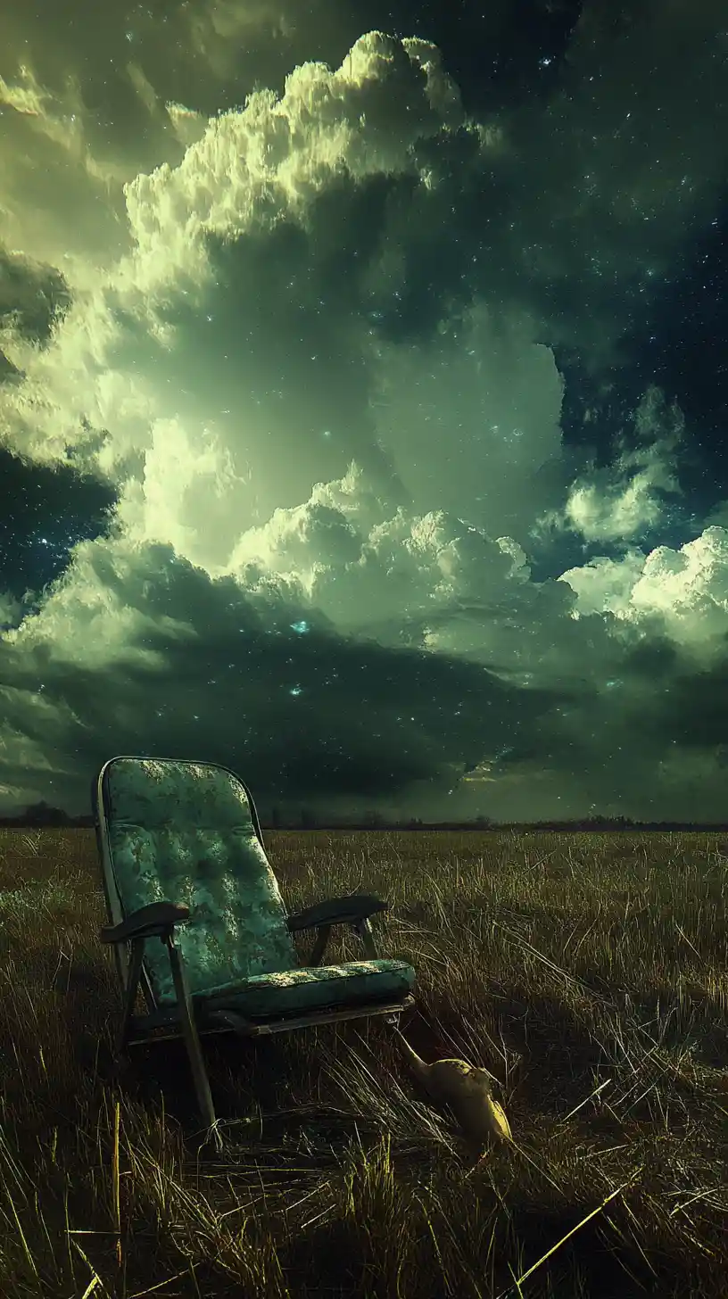 Person resting with foot on a simple lawn chair