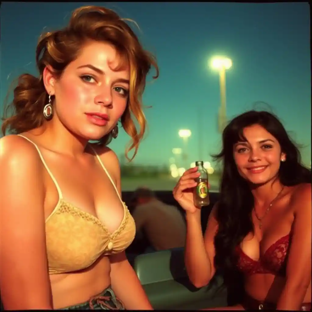 Women in a crowded bar scene with a sense of tragedy