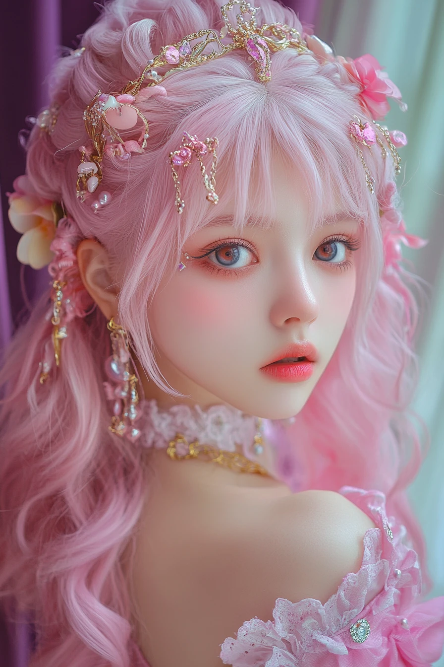 Hada en tonos pastel en arte fantástico 2D colorido