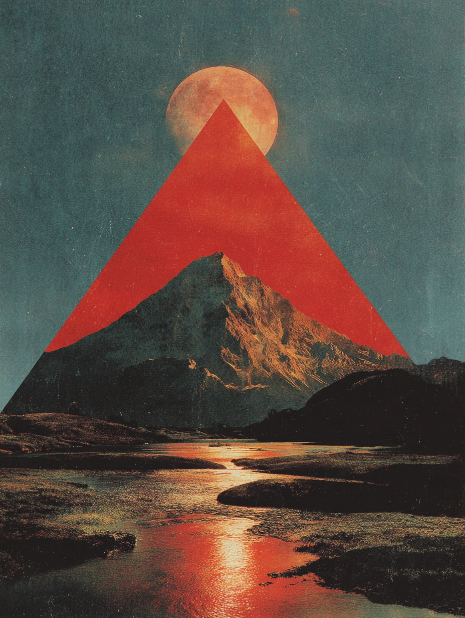 Moody surreal vintage collage in a minimalist dreamlike style