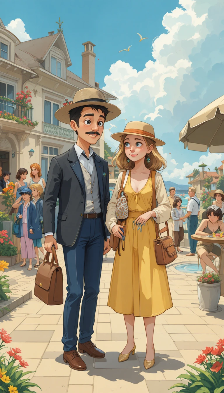 Two couples and a niece on vacation in Deauville