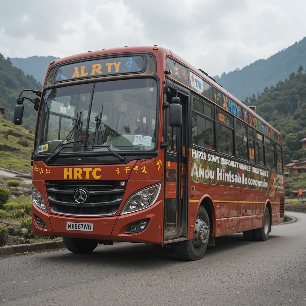 Old green bus on a wet Himalayan mountain road