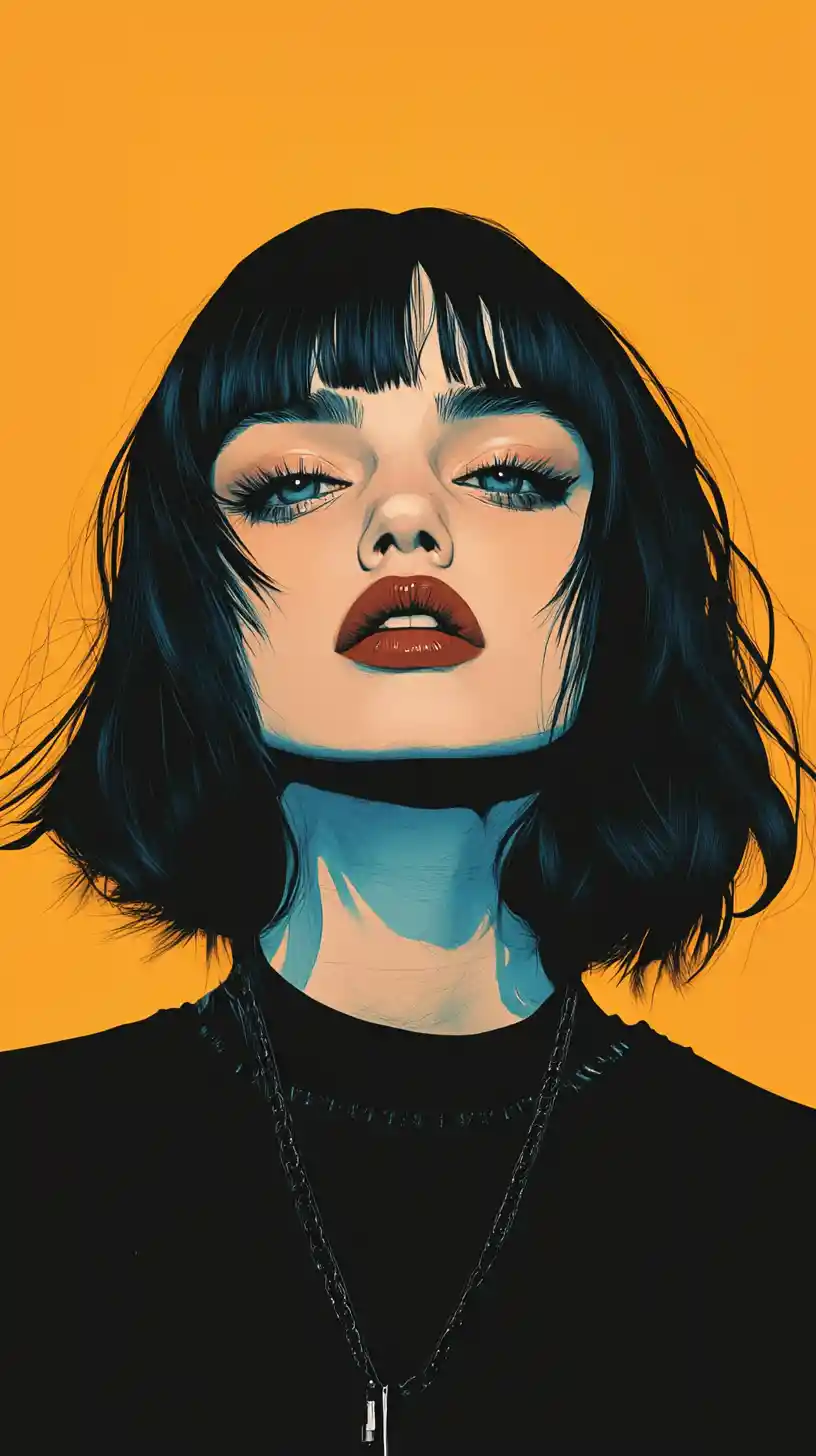 Glamorous cyan skinned woman in cat eye sunglasses portrait