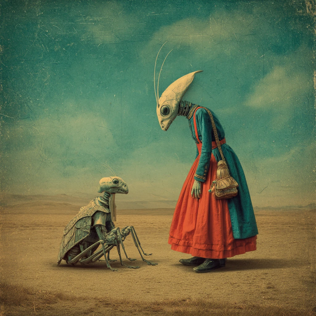 Surreal portrait of a bio engineered Ethiopian woman antagonist