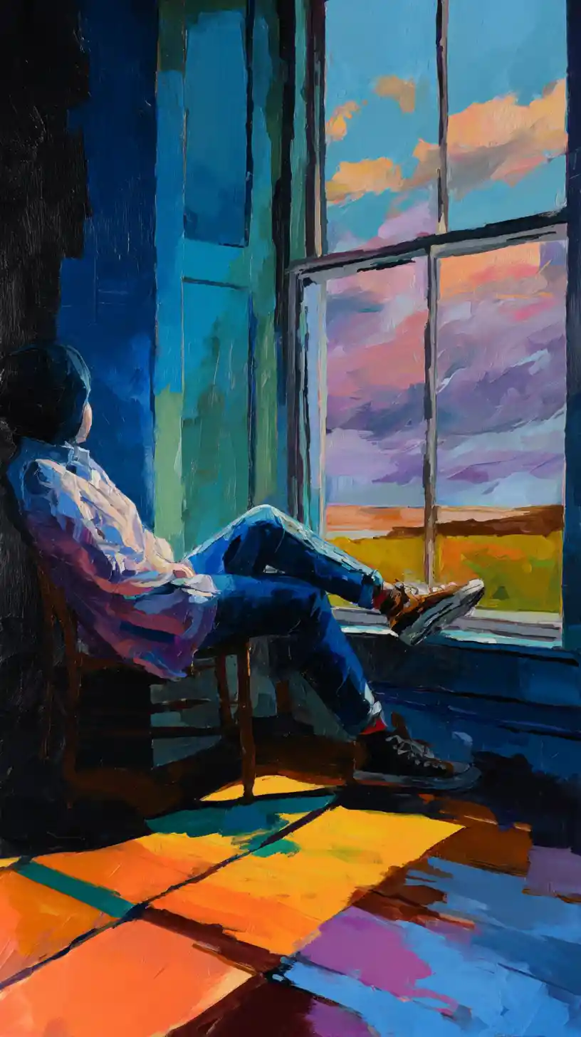 Person Standing Twelve Floors Up Looking Out A Window