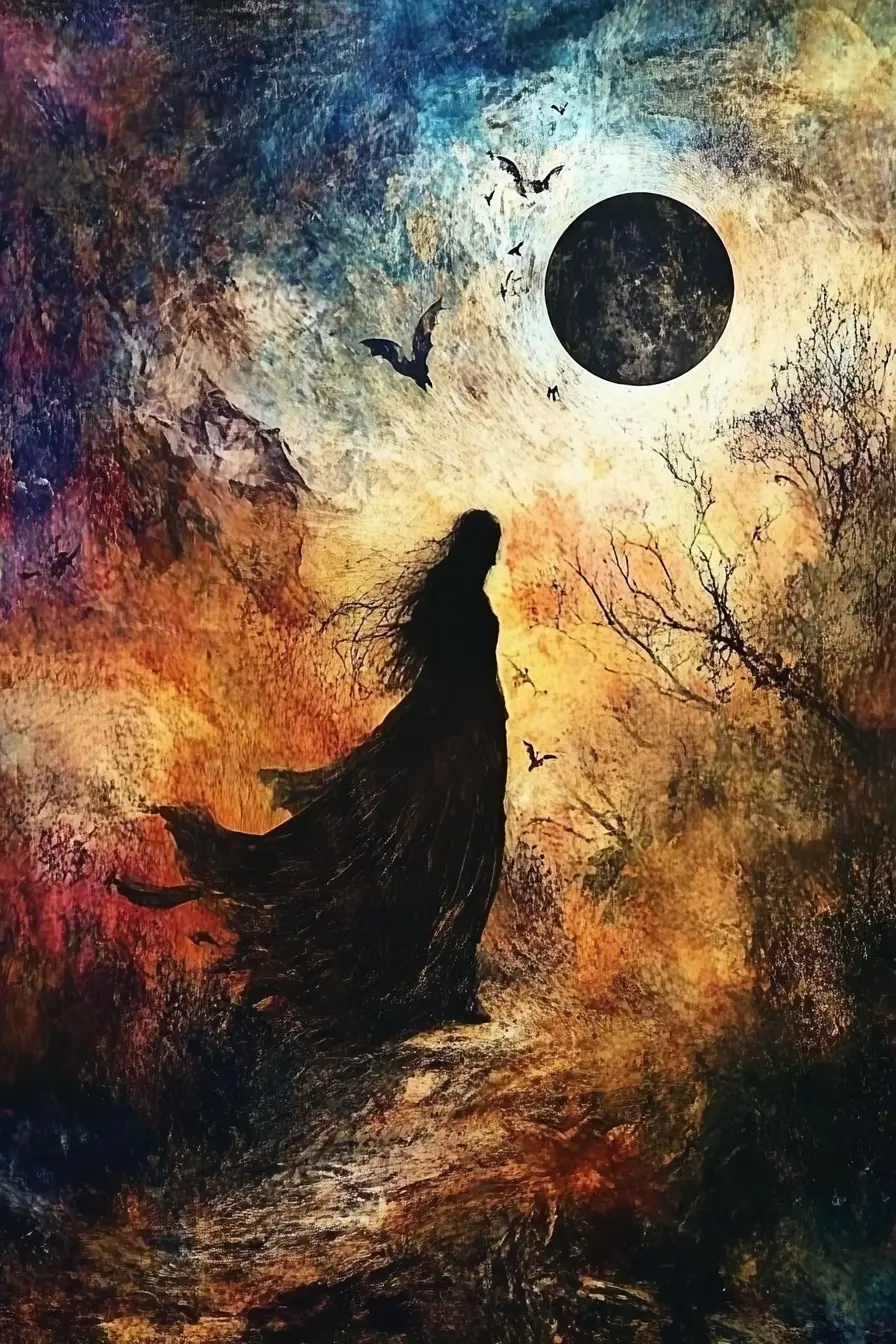 Colorful spiritual art depicting glowing spirits and afterlife