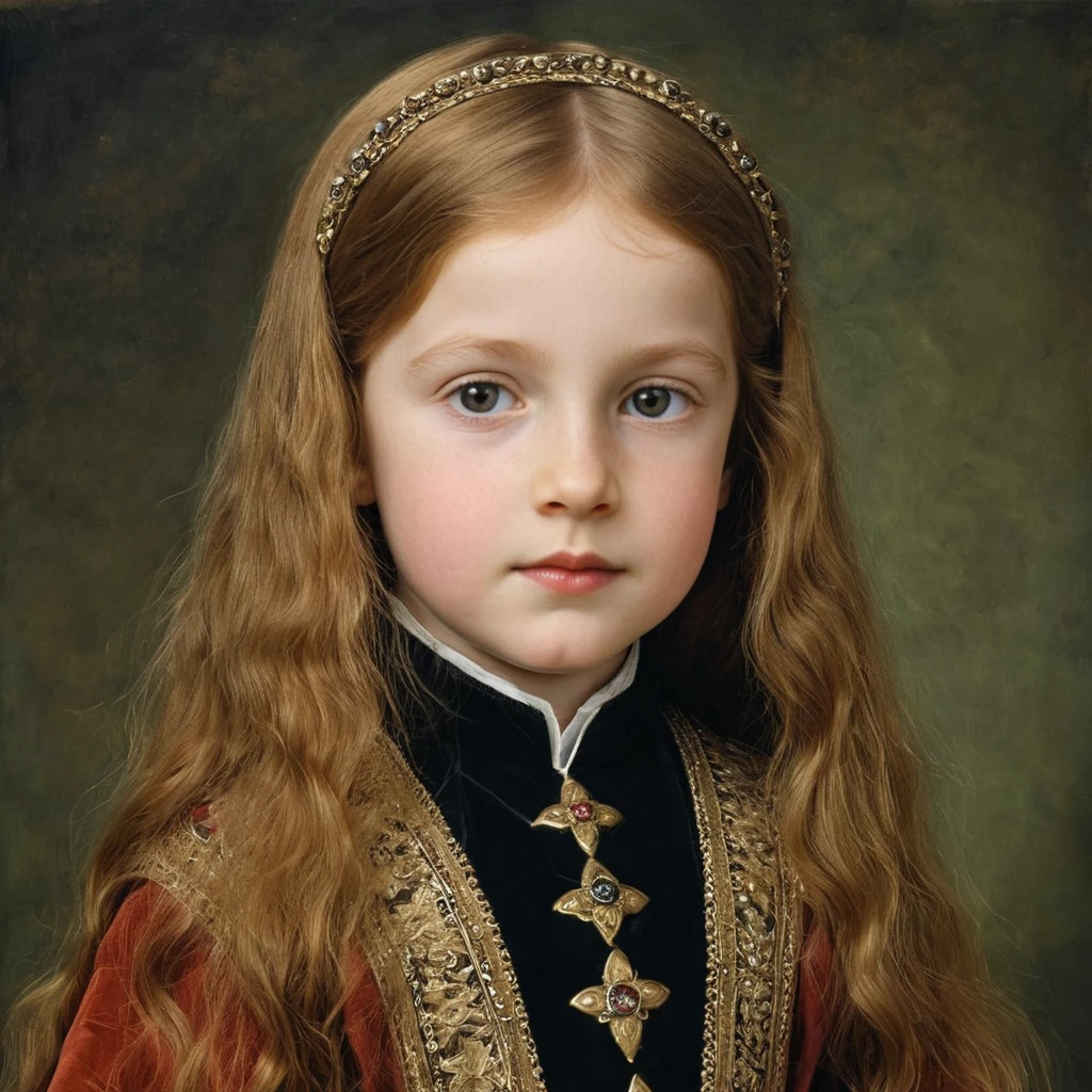 Portrait of a young Welsh girl in renaissance painting style