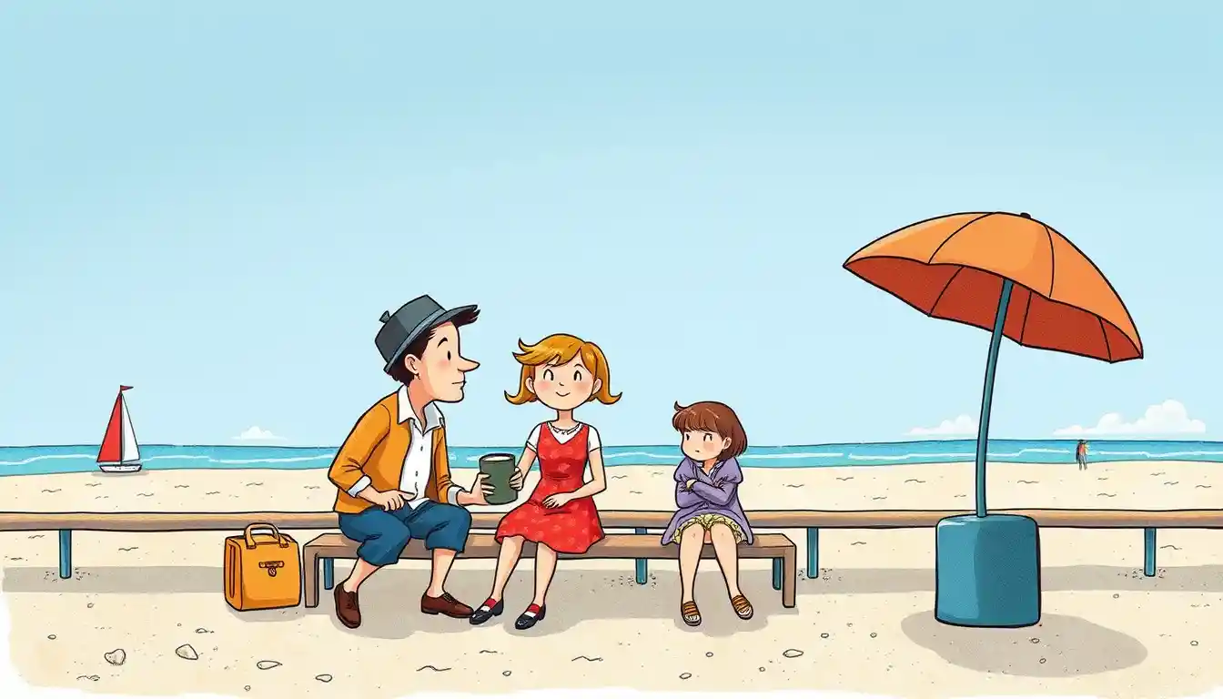 Zwei Freunde im Familienurlaub in Deauville