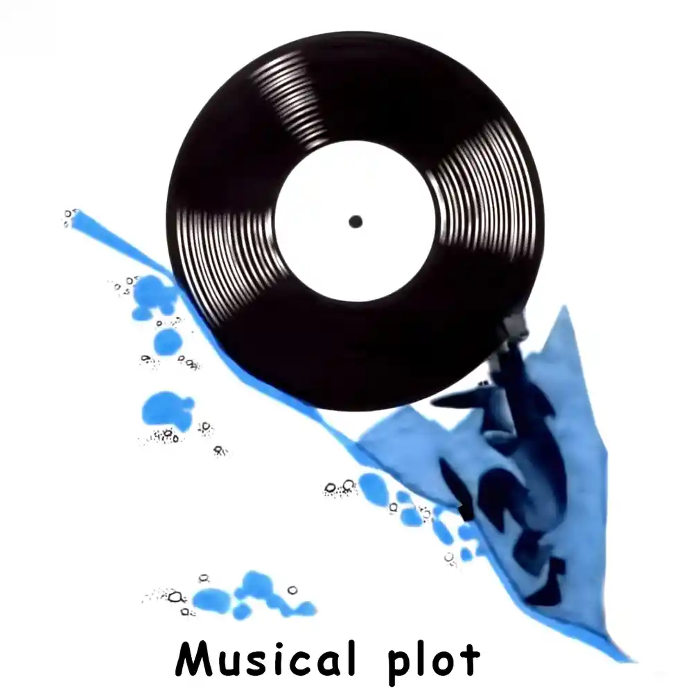 Cartoon old man hauling a giant vinyl record uphill