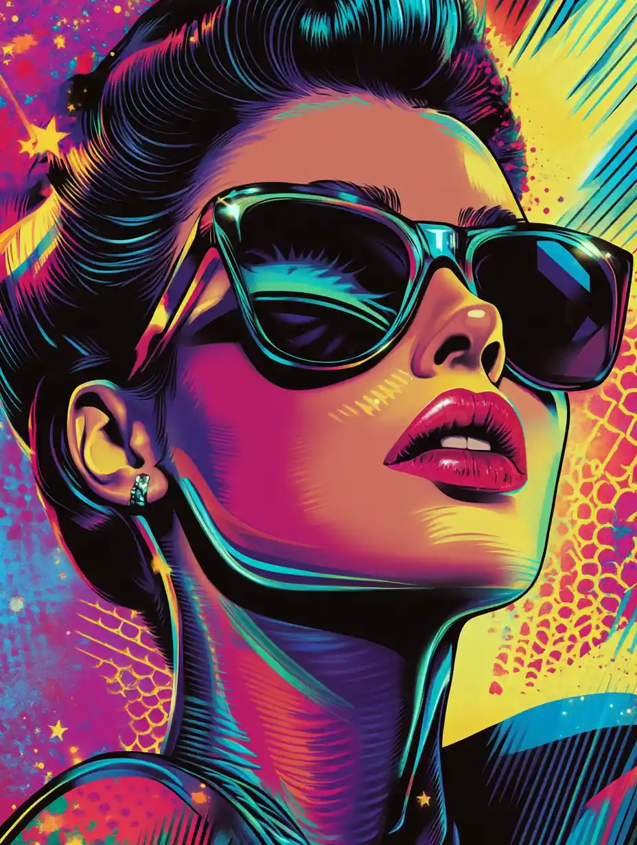 Vintage Hollywood star in a bold pop art portrait
