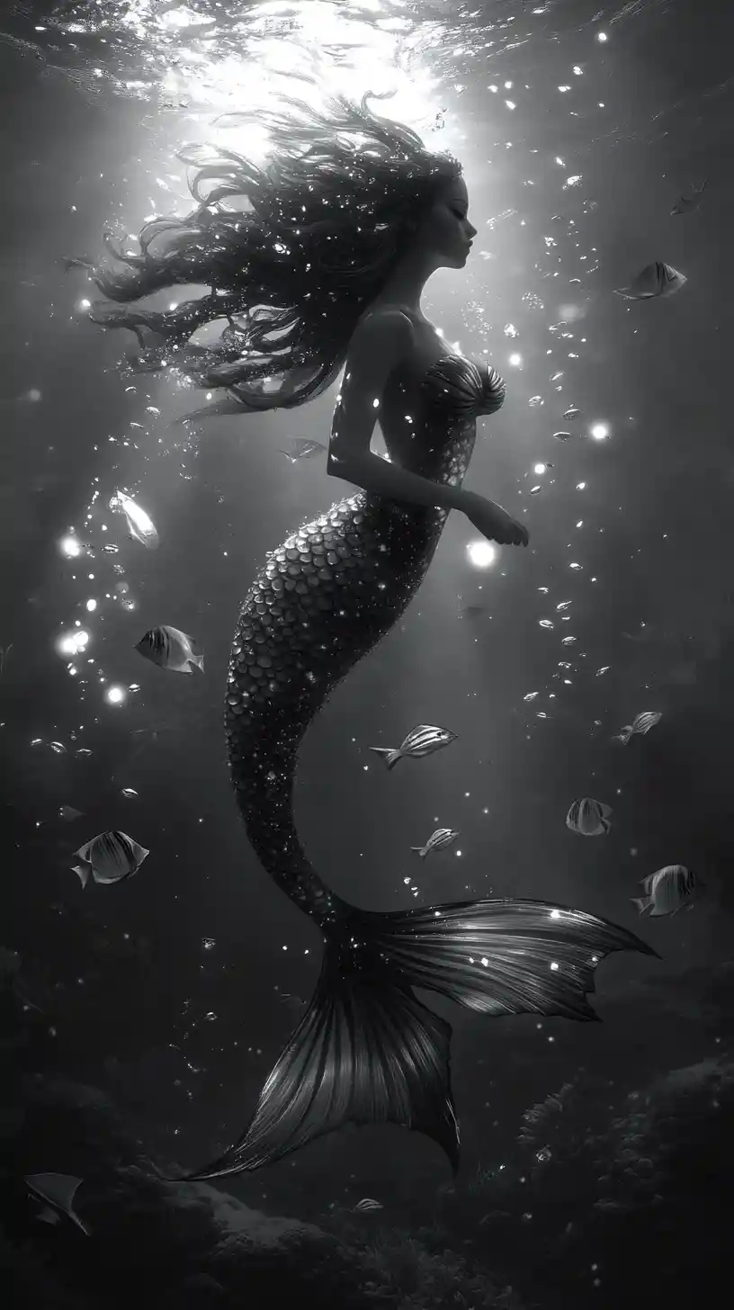 Serene Mermaid In A Mystical Underwater Dreamscape