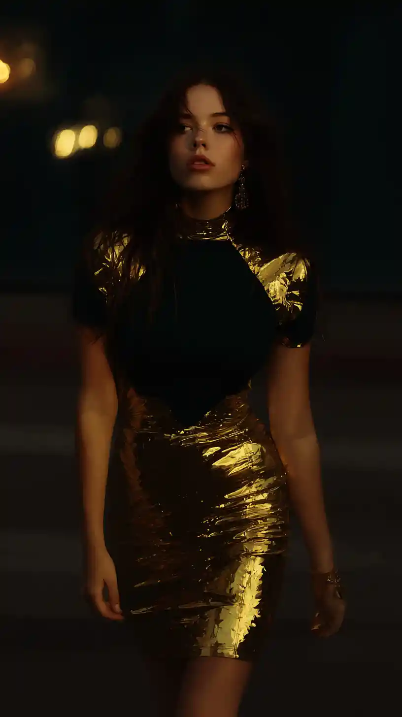 Athletic woman walking through sunlit Los Angeles streets