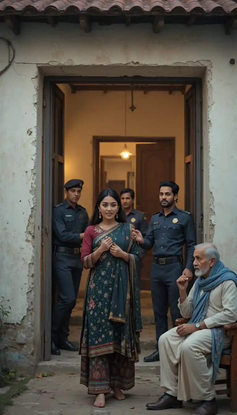 Pakistani family drama in courtyard with police arrival