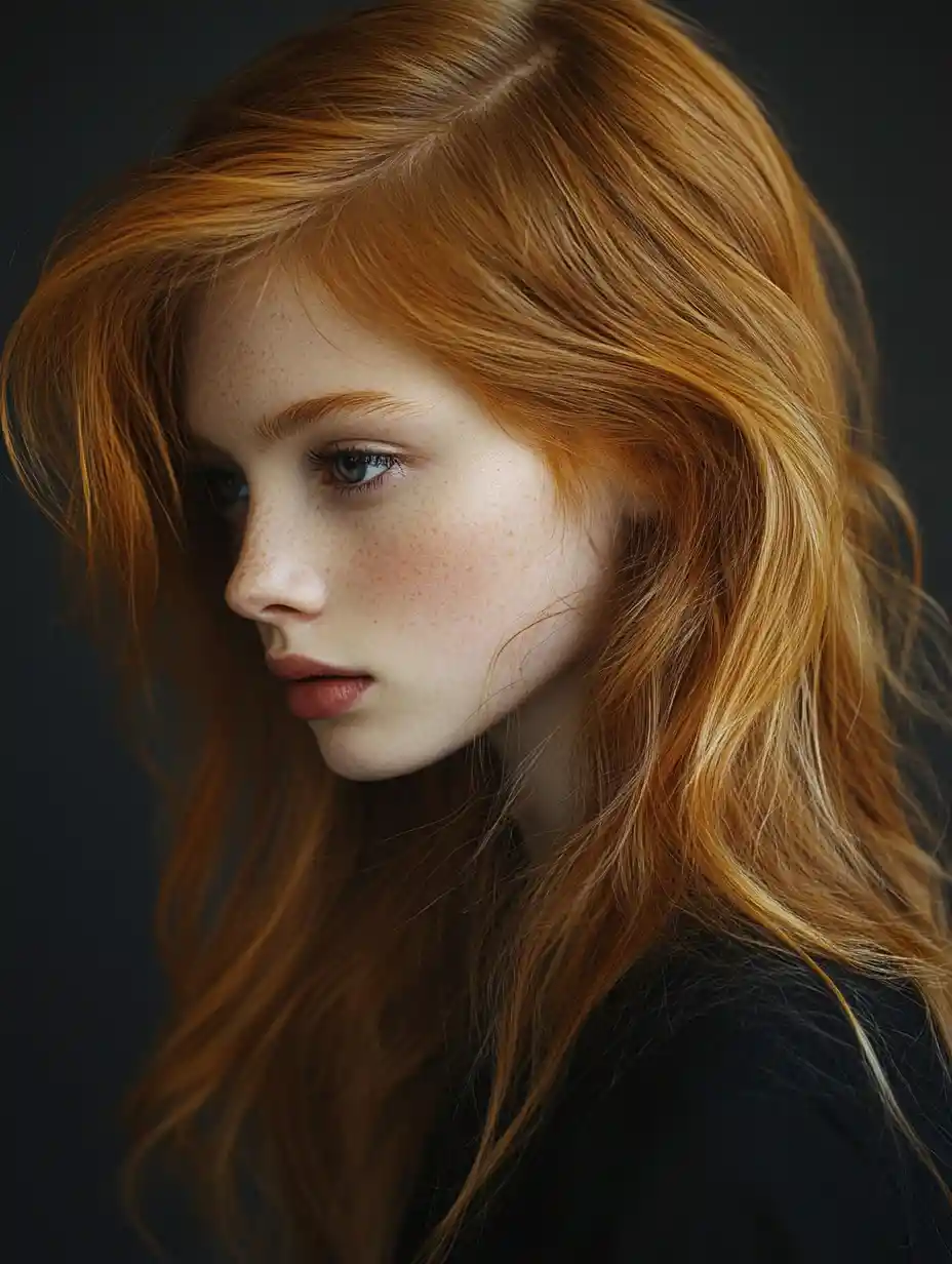 Glamorous young supermodel close up portrait with long haircut