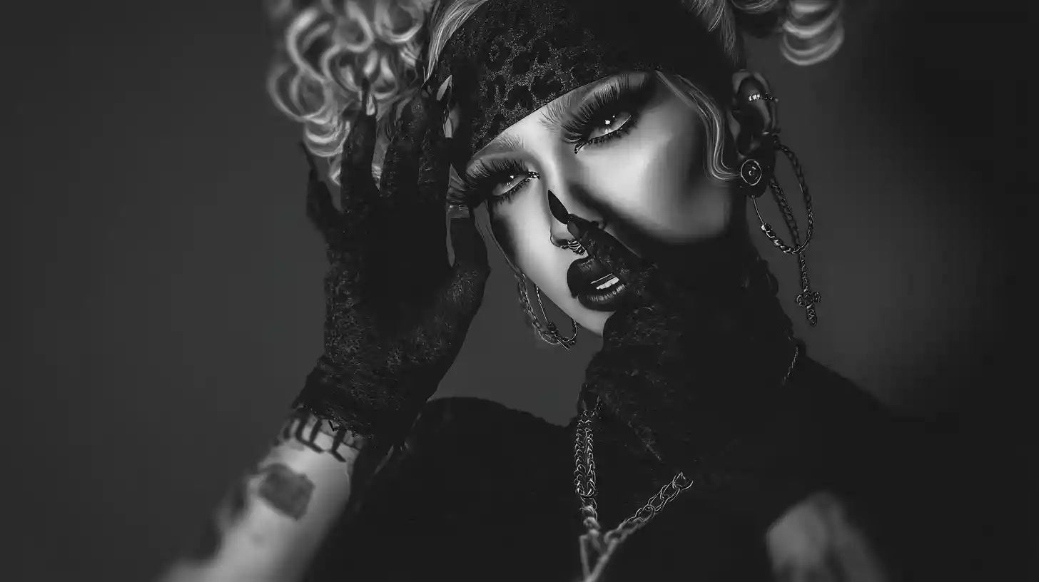 Chaotic dramatic portrait of a troubled dark personality