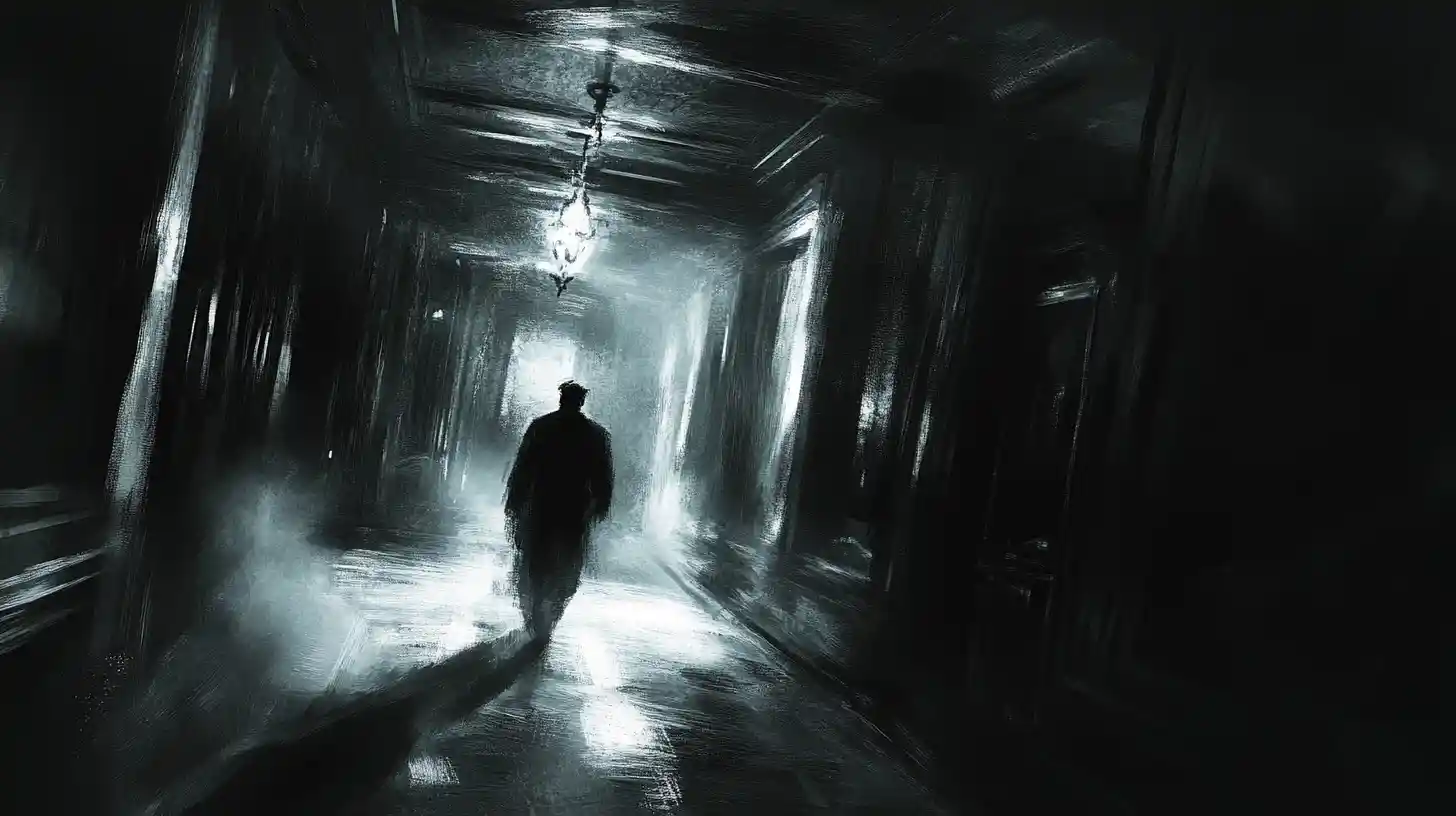 Dark figure with menacing grin in ominous shadowy aura