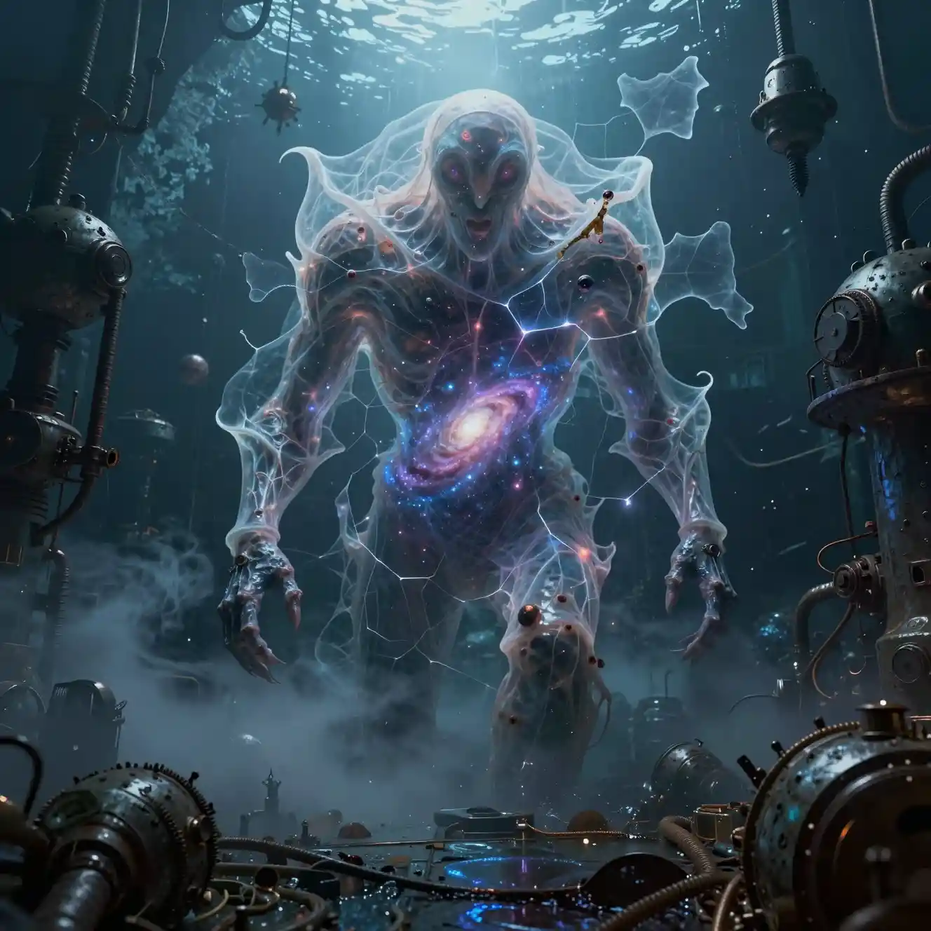 Ancient cosmic monster beneath an abandoned ocean trench station
