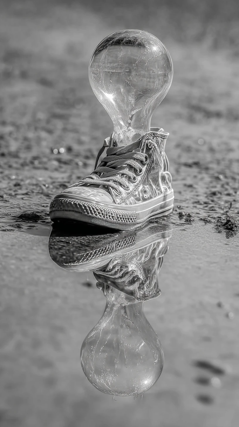 Stylish sneakers gliding forward with effortless confidence