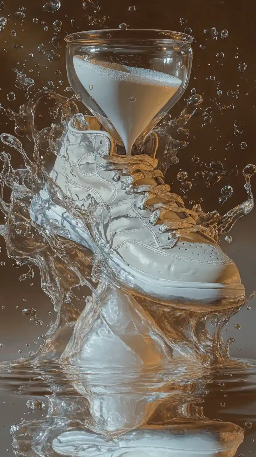 Stylish sneakers floating with a weightless fly feeling