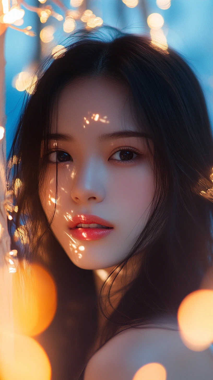 Anime girl close up in a dreamy cherry blossom garden