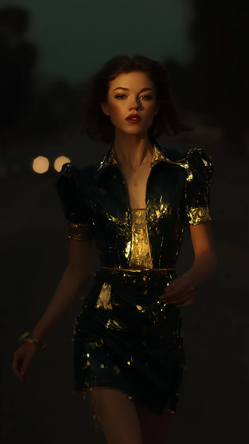 Athletic woman walking through sunny Los Angeles streets