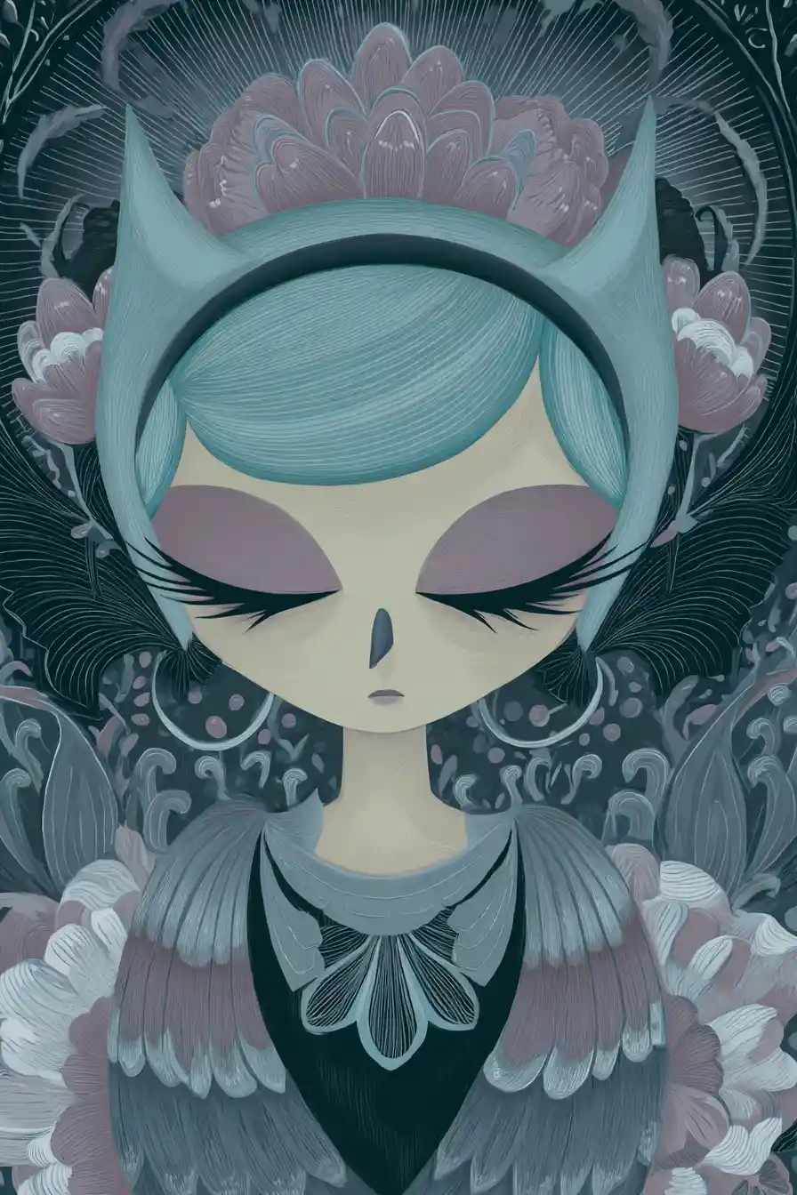 Free spirited owl in dreamy cosmic fashion scene