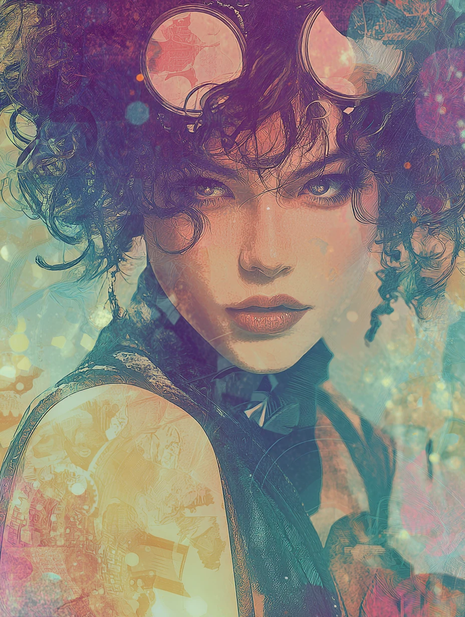 Mujer de fantasía futurista en arte audaz inspirado en cómics