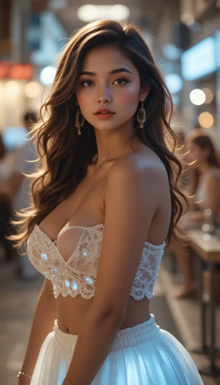 Cinematic portrait of a woman in soft sunkissed lighting