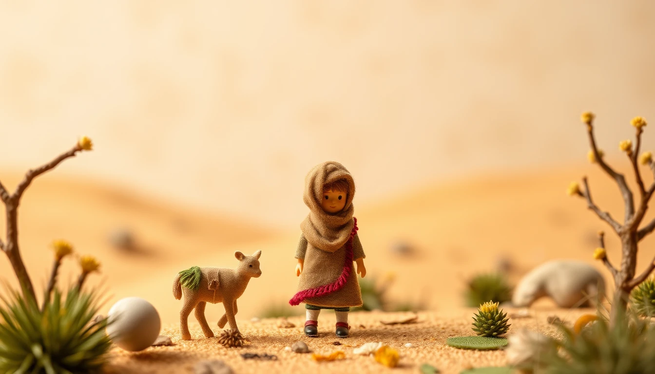 Retrato en acuarela de una joven inspirada en un cuento del desierto