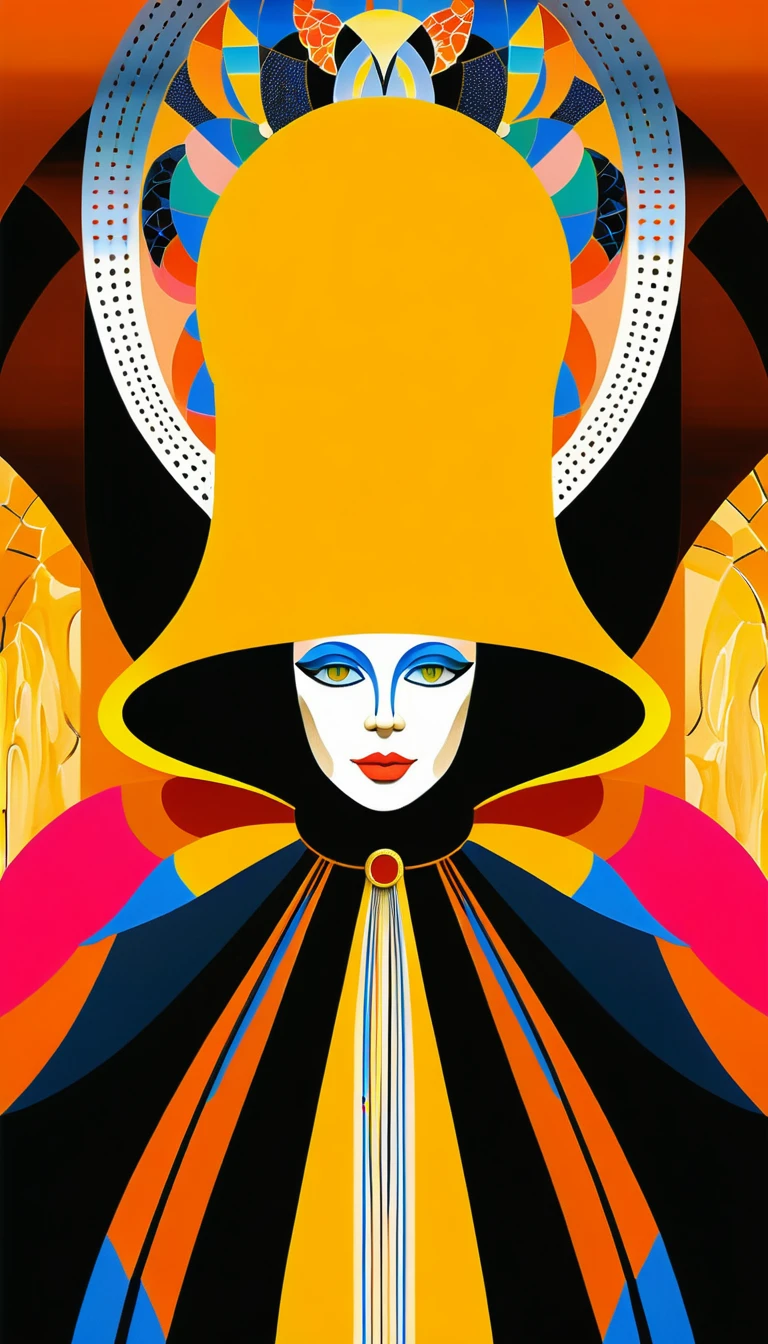 Surreal portrait of a woman with vibrant eyes in flowing hair