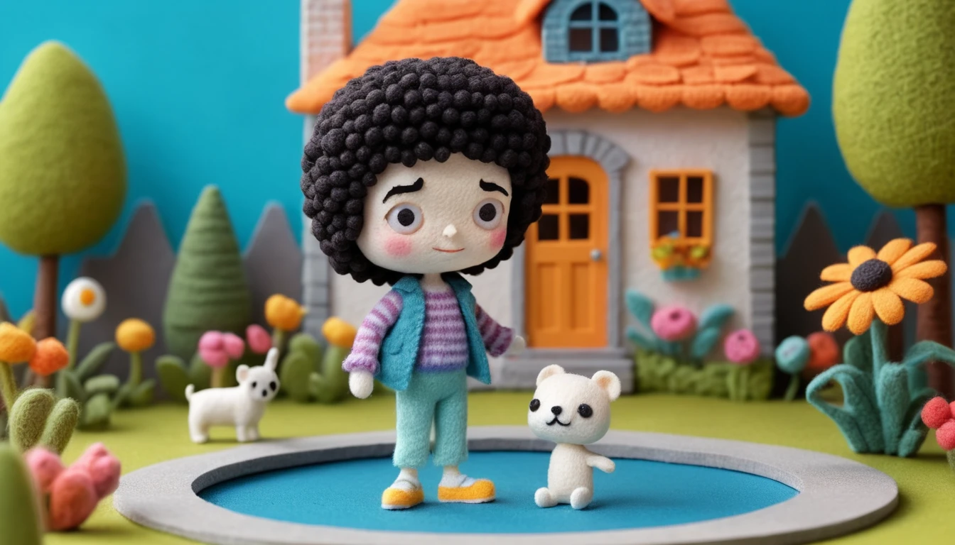 Chibi 3D woman dancing the moonwalk in a cityscape