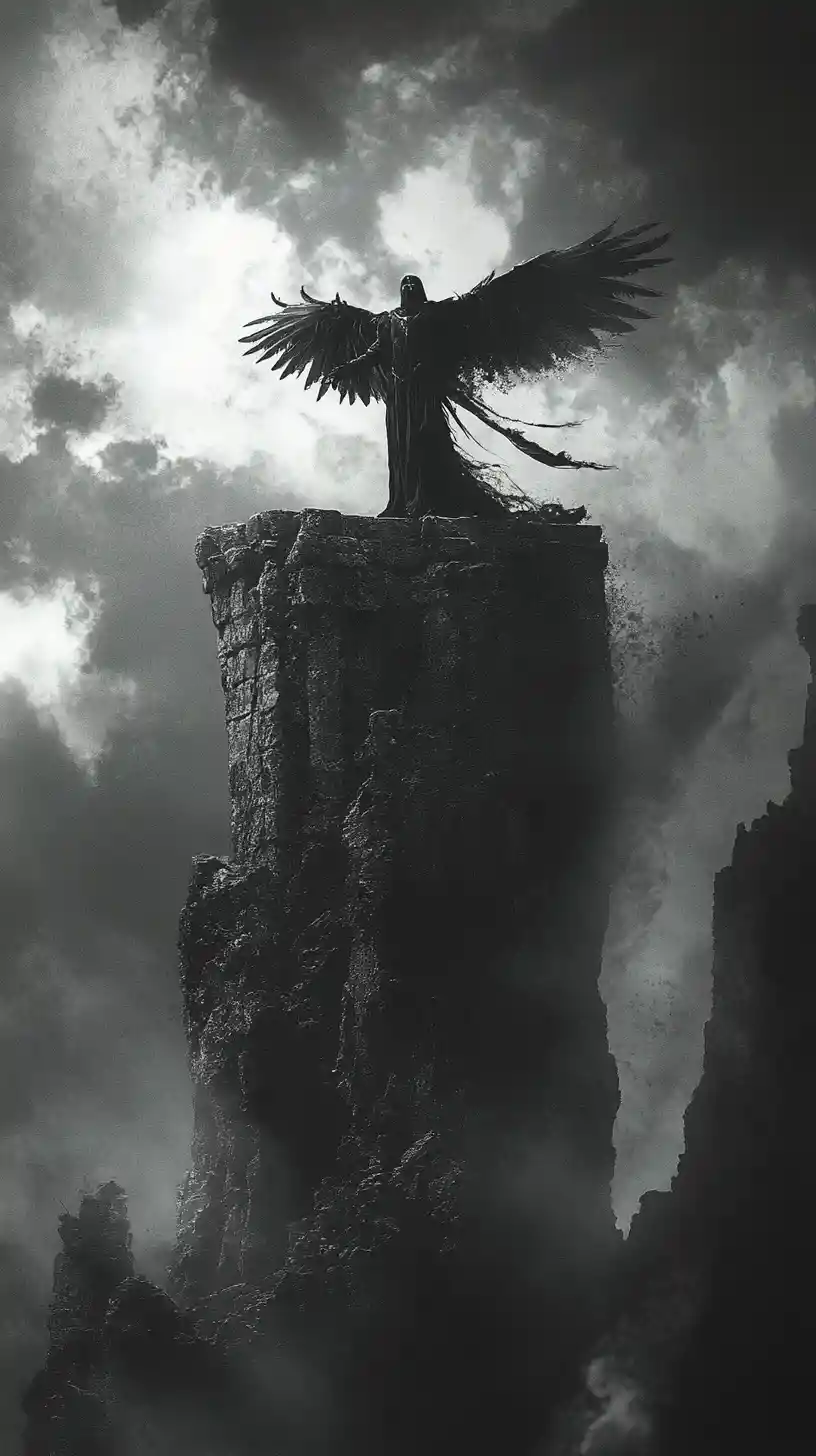 Defiant confidence standing tall against every looming fall