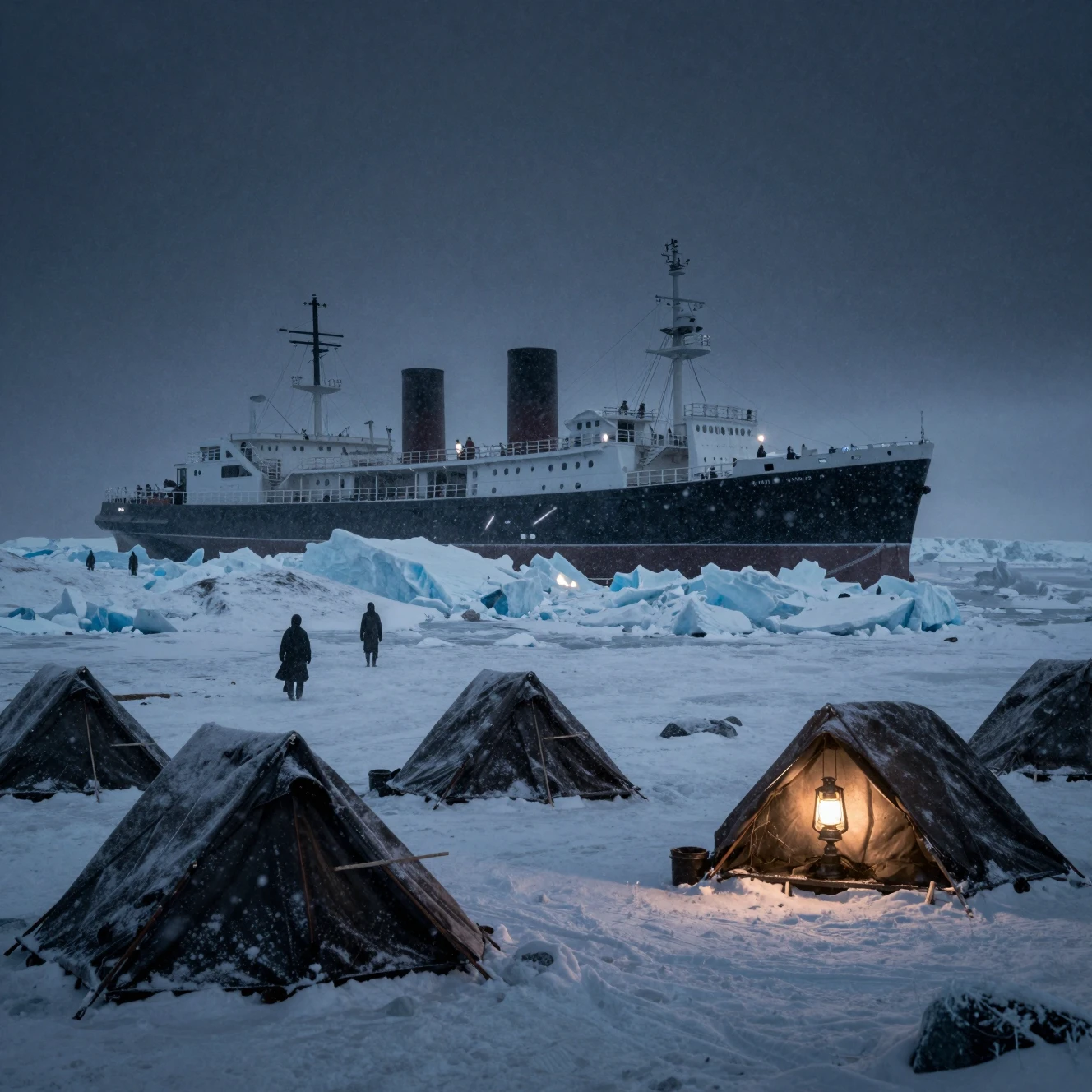 1920s arctic expedition trapped in frozen polar darkness