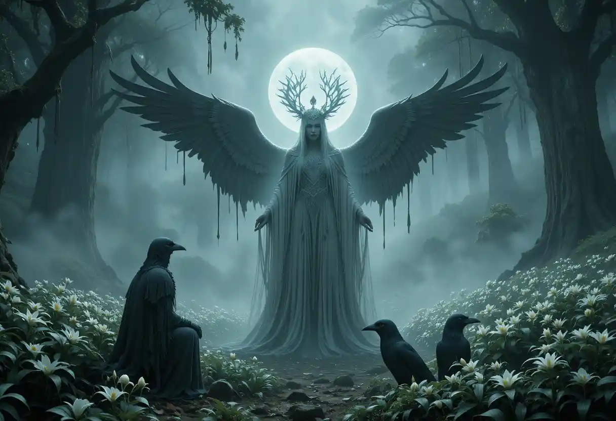 Göttin von Leben und Tod trifft sich im Nebel der Unterwelt