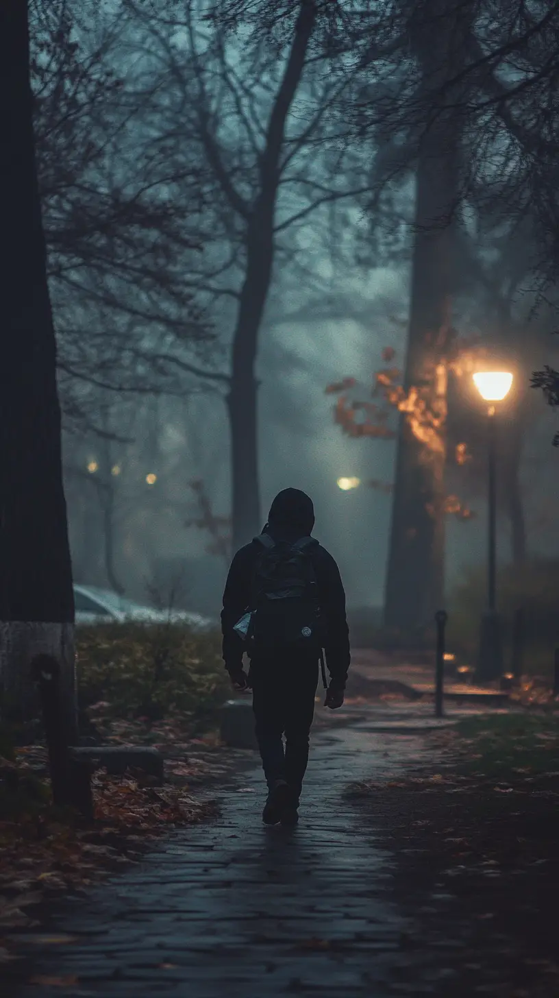 Man running through an urban schoolyard with determination